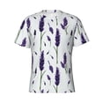thumbnail image 3 of Naloa Lavender Flowers Men's T-Shirt Sport T-shirt Men's Basic Tee Casual Men's Shirt, Round Neck, Short Sleeves - Small, 3 of 5
