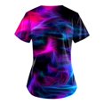 thumbnail image 3 of LHVUOA Women's Scrub Tops Short Sleeve V-Neck Shirts Fashion Casual Print Pattern Top, 3 of 4