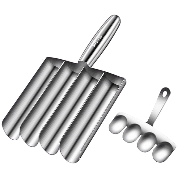 316 Stainless Steel Meatball Maker, Quadruple Meatball Maker for Homemade Meatballs, Fish Balls, Shrimp Paste, Rice Balls, Food-Safe, Overall 9.4 in / 23.9 cm, Kitchen Tool