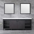 thumbnail image 2 of Lexora Home Marsyas 84" Quartz Top Double Vanity with Sinks and Mirrors in Brown, 2 of 10