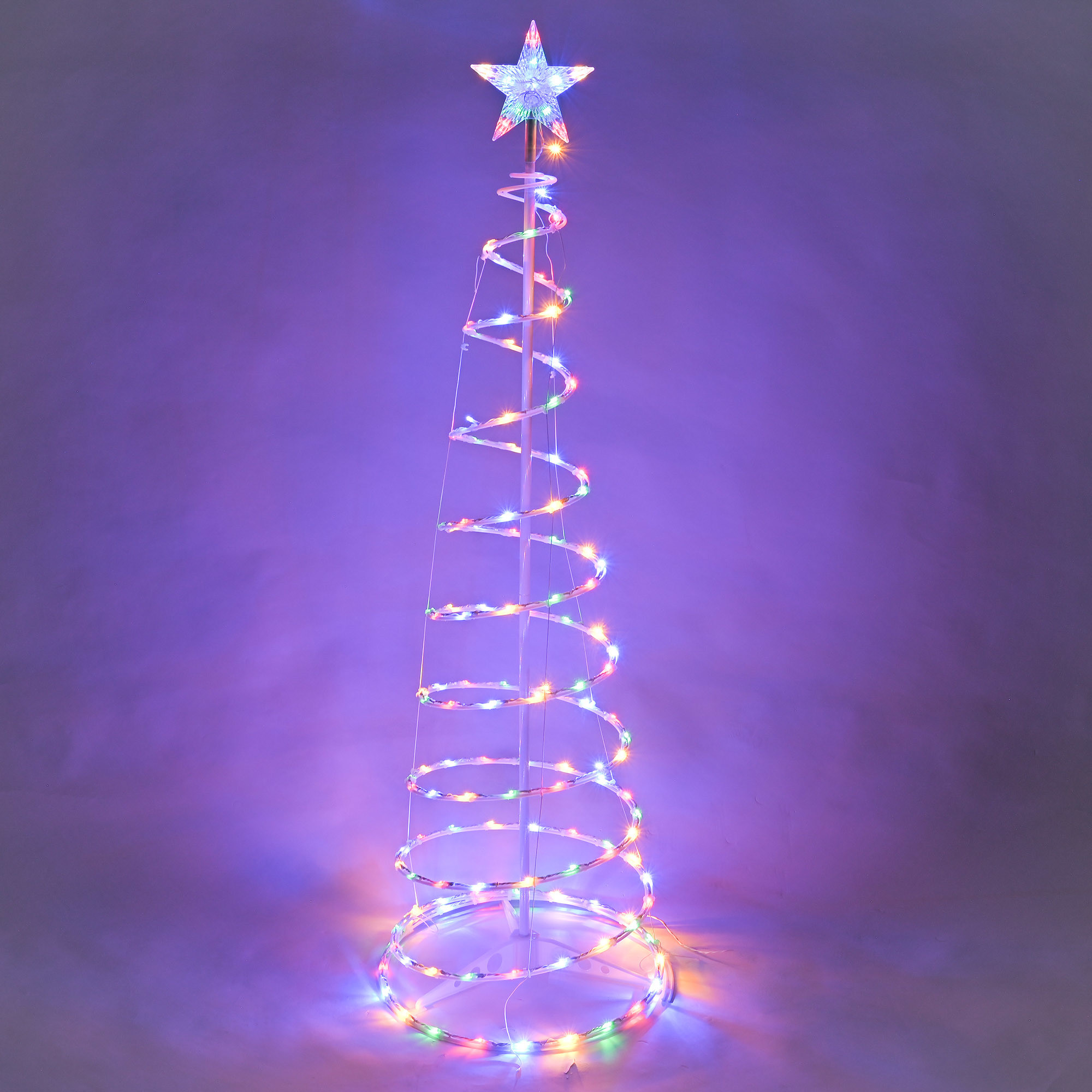 EEPHO 5 Ft Lighted Spiral Christmas Tree Light Multi Color 182 LED