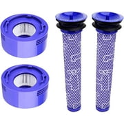 4 Pack Replacement Kit Pre & Post Motor HEPA Filters for Dyson V7 V8 SV10 SV11 Absolute Animal Motorhead Vacuum Cleaner Part # 965661-01 & 967478-01