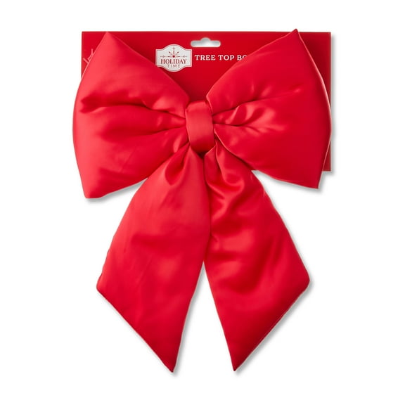 Red Satin Puffy Decorative Christmas Bow, 11", by Holiday Time