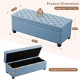 thumbnail image 4 of 51" Fabric Storage Ottoman Bench, Tufted Upholstered Rectangle Storage Bench with Hinge for Bedroom End of Bed Living Room Hallway (Blue), 4 of 10