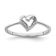 thumbnail image 6 of 925 Sterling Silver Rhodium Polished Diamond Accent Heart Ring Size 6, 6 of 6