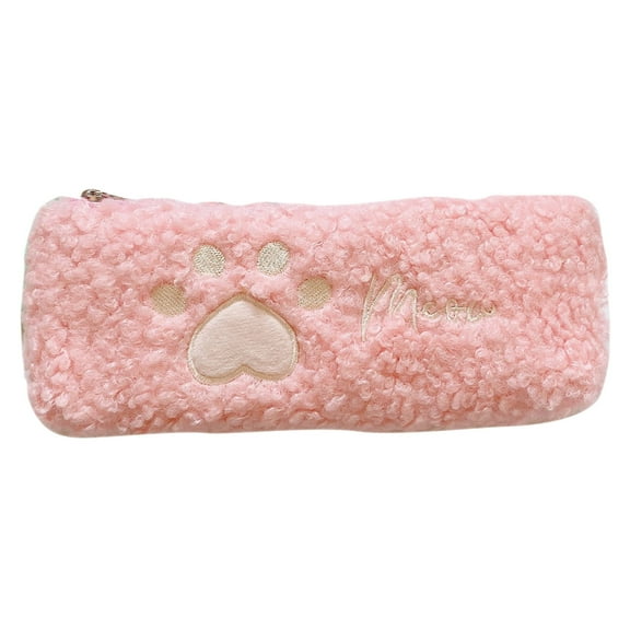 VANLOFE Pencil Case Tool Bag Furry Cat Claw Plush Pencil Case Female Ins Student Pencil Case Stationery