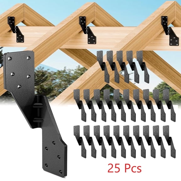 Hurricane Straps Tie Brackets,Hurricane Clips,18-Gauge H2.5A Hurricane Ties for Rafters/Pergola Rafter/Seismic 25 Pack,Black