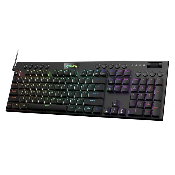 Teclado mecánico Redragon K619 Horus RGB ultrafino