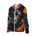 thumbnail image 2 of KLL Colorful Floral Black Dog Print Men's Women’s UPF 50+ Sun Protection Outdoor Hoodie Jacket Long Sleeve Fishing Hiking Performance Shirt-XX-Large, 2 of 6