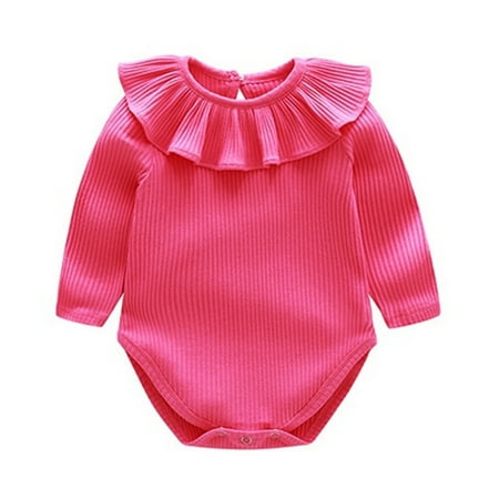 

MELDVDIB Baby Romper Toddler Infant Baby Boys Girls Solid Ruffles Romper Jumpsuit Outfits Clothing Gift on Clearance