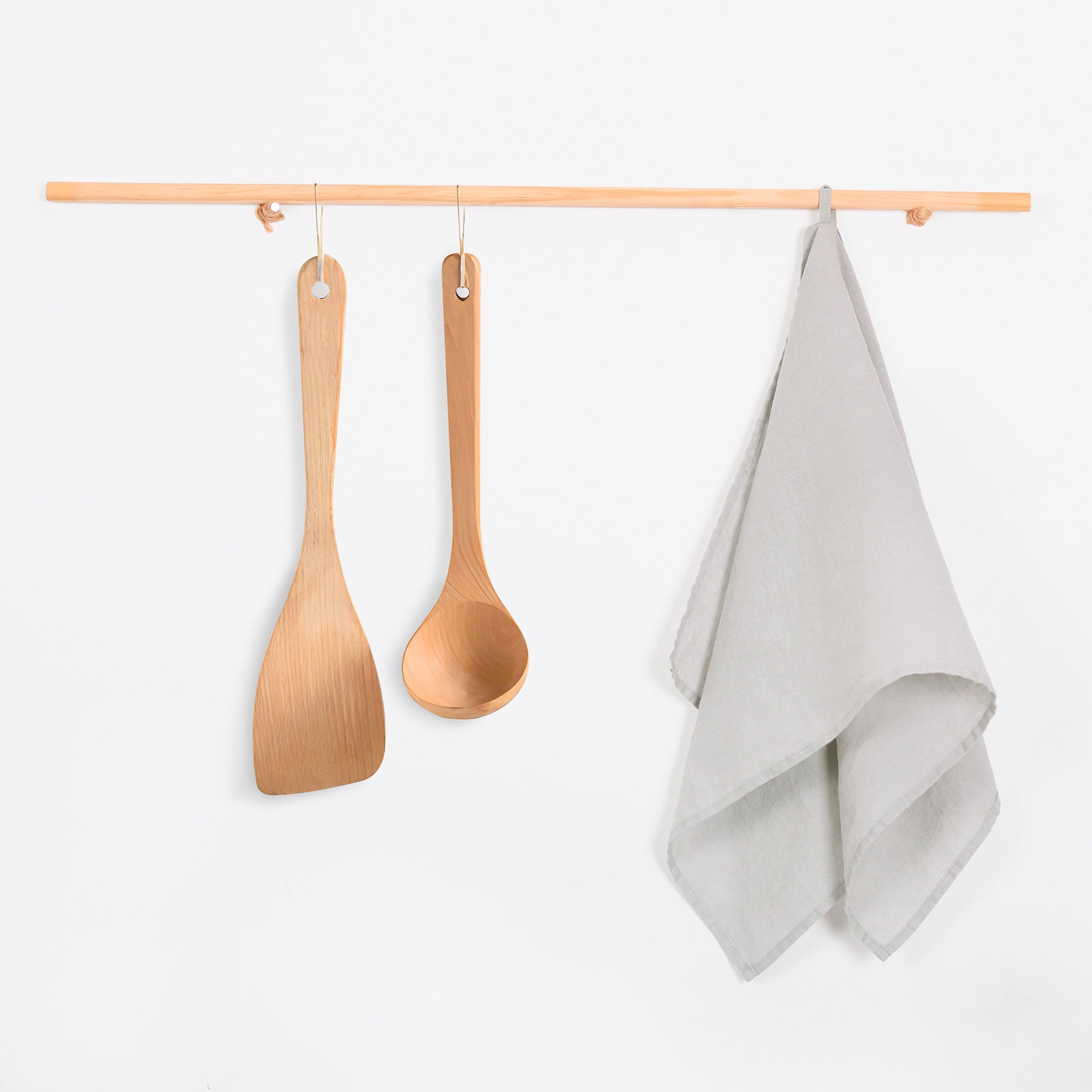 100% Linen Tea Towels 14 x 28 Inch Kitchen Dish and Hand Towels Set of 4 - Grey