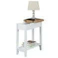 thumbnail image 2 of Convenience Concepts American Heritage Flip Top End Table with Charging Station and Shelf, Driftwood/White, 2 of 8