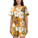 thumbnail image 1 of Balery White Floral and Butterflies Conjunto de Pijama para Mujer con Estampado, Dos Piezas de Manga Corta y Shorts, Ropa de Dormir Suave con Cuello Redondo y Bolsillos-Small, 1 of 6