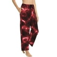 thumbnail image 2 of Disketp Red Line Print Women'S Comfy Pajama Pants Casual Drawstring Palazzo Lounge Wide Leg Pants, 2 of 9