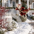 thumbnail image 5 of Christmas Flying Santa Garden Stake, Outdoor Holiday Lawn Decor, Metal Snowflake Swirl Yard Decoration For Winter Holiday And Front Yard, 5 of 7