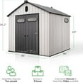 thumbnail image 3 of EconoHome Heavy-Duty Floor Polypropylene Outdoor Storage Shed with Floor 92.5"+96"+69", Grey, 3 of 7