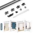 thumbnail image 6 of JUBEST Bypass Sliding Door Hardware 96", Aluminum Bypass Wardrobe Closet Door Hardware Set with Finger Pull Included, Smoothly and Quietly, for 2 Door System, Easy to Install, 6 of 7