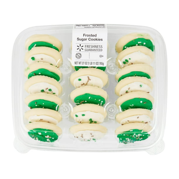 Freshness Guaranteed Frosted Sugar Cookies Green White 20 Count Walmart Com Walmart Com