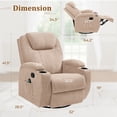 thumbnail image 6 of Vineego Recliner,Modern Fabric Rocking Chair with Massage,360 Degree Swivel Single Sofa Seat with Drink Holder, 6 of 7