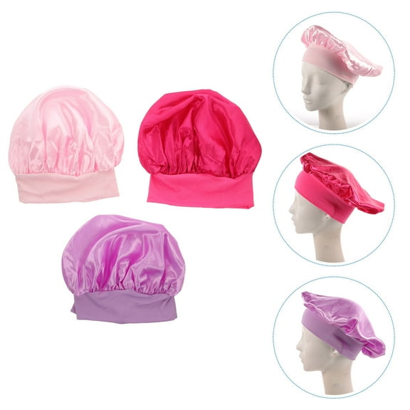 PAMINGONO 3Pcs Sleep Bonnet for Kids Light Purple Comfortable Sleep Nighttime