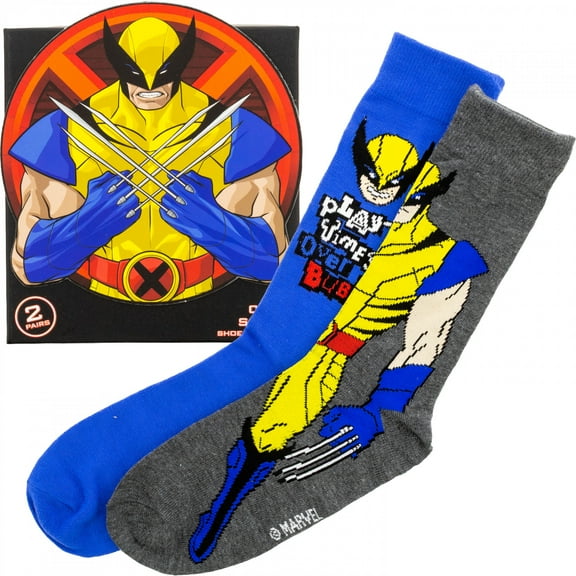 Wolverine Retro Art Crew Socks 2-Pair Pack Box Set