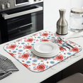 thumbnail image 3 of Pioneer Flower Floral Print Pattern Kitchen Dish Drying Mat 1 Pack, Ultra Absorbent Microfiber Drainer Mat, 16"x18", 3 of 6