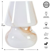 Urban Shop Brown Marble Glass Mushroom Lamp, 10 H x 7.5 W, Plug in