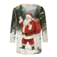 thumbnail image 5 of successthop Womens Christmas Tops Funny Graphic Santa 3/4 Sleeve Clothes Lightweight Crewneck Loungewear Vacation Shirt, 5 of 6