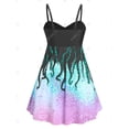 thumbnail image 3 of Tankini Talla Extra Estampado Octopus Acanalado Rosegal  Camisetas sin mangas de talla grande, 3 of 5