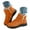 Orange, variant on Snow Boots for Women Men Waterproof Fur Lined Slip on Winter Outdoor Ankle Booties with Zipper