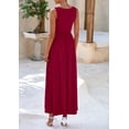 thumbnail image 2 of Vestido largo PRETTYGARDEN 2025 sin mangas con volantes, sirena, color rojo vino, 2 of 8