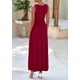 thumbnail image 2 of Vestido largo PRETTYGARDEN 2025 sin mangas con volantes, sirena, color rojo vino, 2 of 8