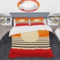 thumbnail image 2 of Designart "Minimalist Geometric Sunset in Bold Orange VI" Modern Geometric Bedding Covert Set - Abstract Geometric Orange Abstract Bed Set With 1 Sham, 2 of 6