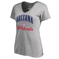 Women's Heather Gray Arizona Wildcats Victory Script V-Neck T-Shirt