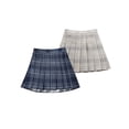 thumbnail image 1 of Little Girls High Waist Plaid Pleated Skirts, Uccdo School Girls Uniform A-Line Mini Skirts Tennis Skorts, 2 Packs, 3-11 Years, 1 of 7