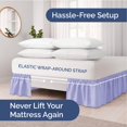 thumbnail image 2 of CGK Unlimited Ruffled Lavender Queen Bed Skirt - Hotel-Quality with 21 in. Drop - Elastic Wrap Around Dust Ruffle for Easy Fitting, 2 of 5