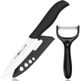 thumbnail image 1 of Ceramic Utility Knife with Cover, 5 Inch Paring Knife, Razor-Sharp Kitchen Knife with Ergonomic, Soft-Grip Handle with Peeler, 1 of 6