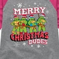 thumbnail image 3 of Teenage Muntant Ninja Turtle - Merry Christmas Dude - Toddler And Youth Girls Raglan Graphic T-Shirt, 3 of 4