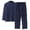 Navy, variant on Men's Traditional Mandarin Collar Linen Outfit â Long Sleeve Tang Suit with Buttons â Relaxed Fit Casual Wear for Spring Summer â Sizes M-XXXXXL