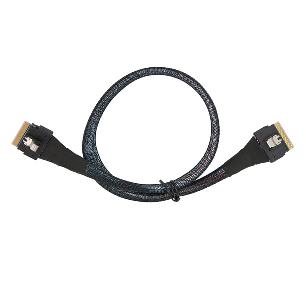 Cable adaptador delgado SAS SFF‑8654 8i a SFF‑8654 8i 24 Gbps SAS4.0 30 AWG - 0,5 m/0,5 yardas