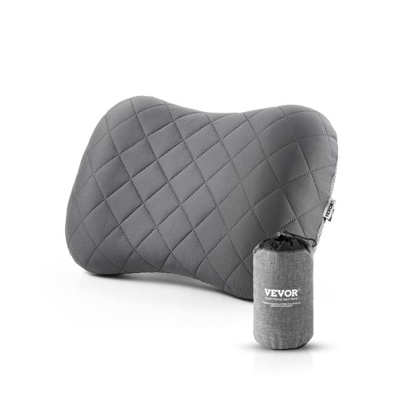 VEVOR Almohada inflable para acampar, almohada de viaje gruesa de 5 pulgadas, almohadas suaves para mochileros con funda extraíble y lavable, bolsa de almacenamiento, liviana y portátil para acampar,