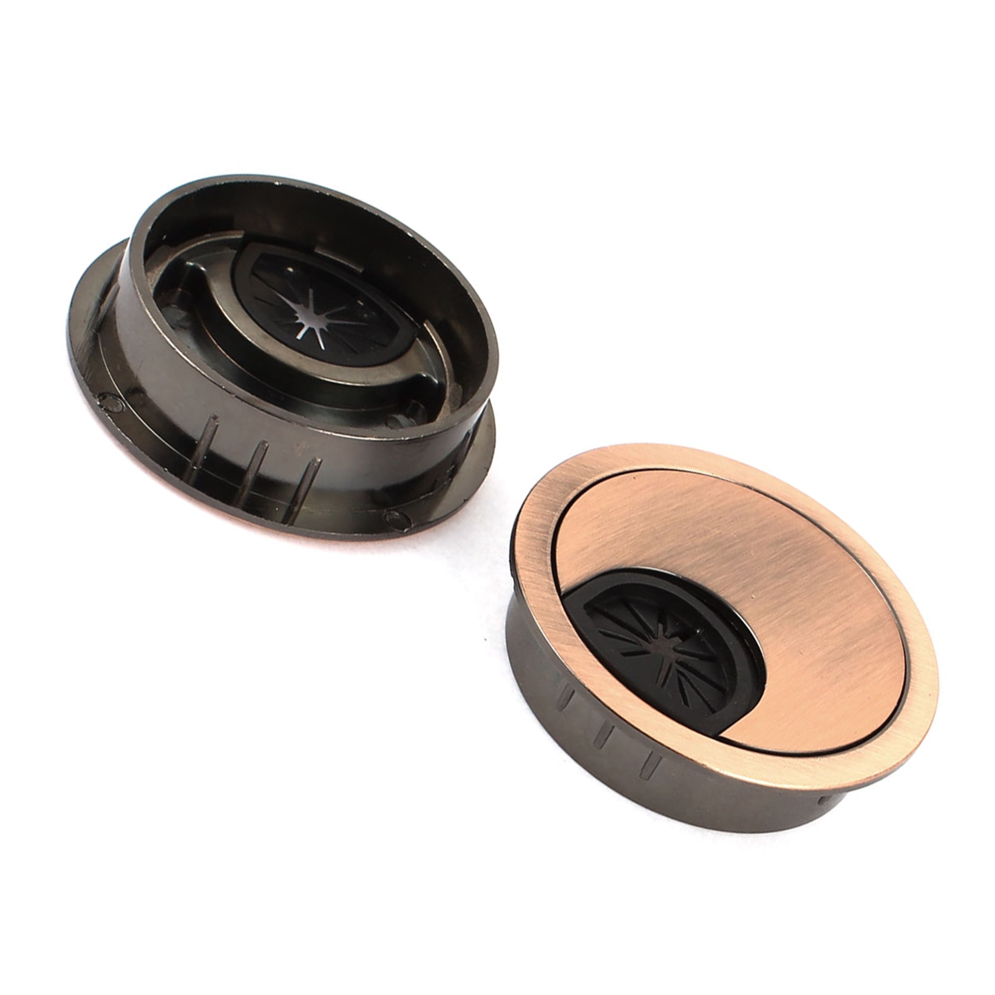 Unique Bargains 2 Pcs Hardware Metal Round Shaped Cable Wire Hole Cover for Computer Desk