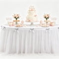 thumbnail image 6 of 1 Pack Tulle Table Skirt, Torqee Bow Decor Tablecloth, Party Decoration Cover, for Birthday Cake Table, Holiday Gathering and Event Display, White, S, 6 of 9