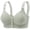 Green, variant on Women's Bras Front Closure Under $5 No Wire New Thin Fixed Cup Front Opening Buckle Large Size Gathering Bra Underwear