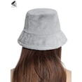 thumbnail image 5 of PULLIMORE Womens Winter Plush Bucket Hats Faux Fur Wool Cloche Fisherman Cap (Gray), 5 of 7