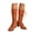 Orange, variant on Women's Mid-Calf Autumn Winter Boots with Round Toe and Thick Flat Sole for Warm Comfortable Everyday Wear
