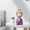 thumbnail image 3 of Escultura de resina divertida para mujer que pide un deseo, estatua para interior de oficina, habitación infantil, dormitorio. Púrpura, 3 of 8