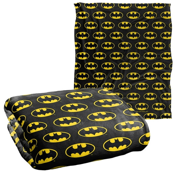 Batman Classic Bat Shield Logo Pattern Officially Licensed Silky Touch Super Soft Throw Blanket 50' x 60'