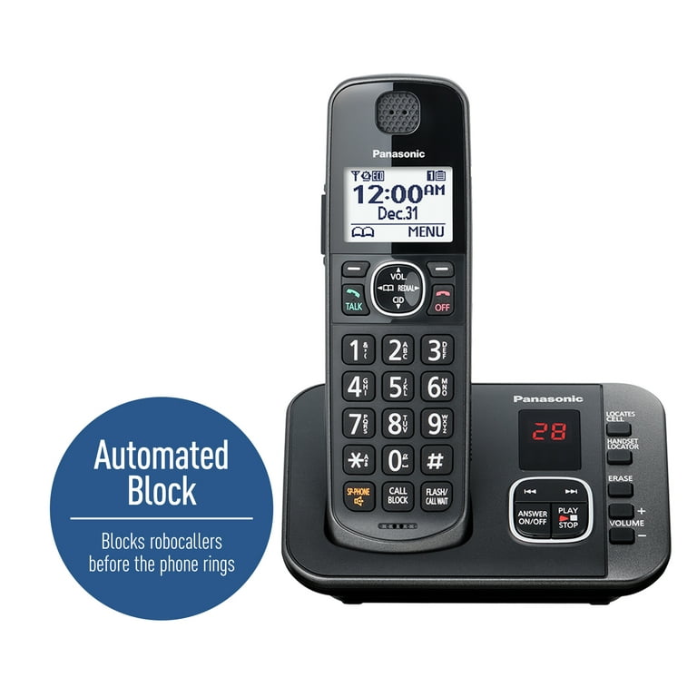 Panasonic 3-Handset Expandable Cordless Phone System with Answering System  - KX-TG3833M