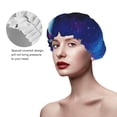 thumbnail image 4 of YFYANG Women's Double Waterproof Shower Cap, Blue Universe Starry Sky Reusable Hair Cap for All Hair Styles and Head Sizes, 4 of 9